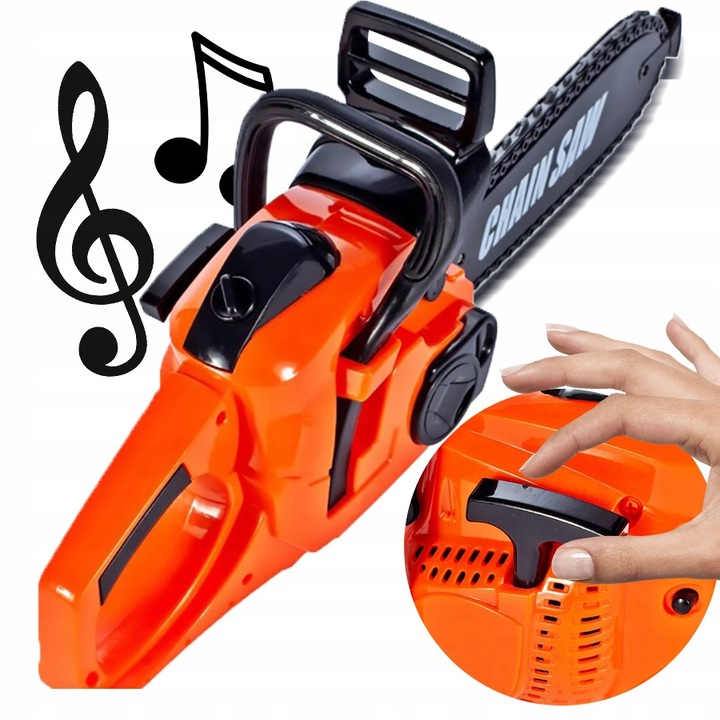 Piła Spalinowa Motorowa Dla Dzieci na Baterie + KASK RĘKAWICE OKULARY