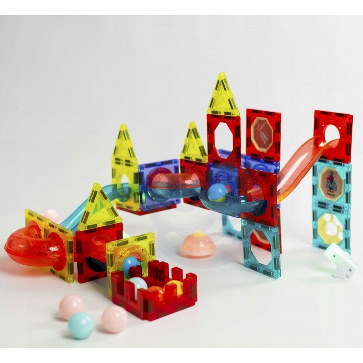 Klocki Magnetyczne Tor Kulkowy 75 el. WOOPIE