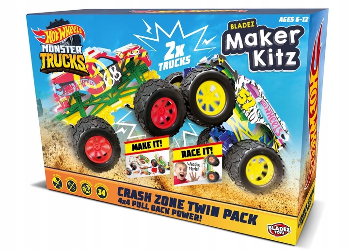 *****HW BLADEZ Maker Monster Truck 2-pak BTHW-M04t, BLADEZ, 175595.