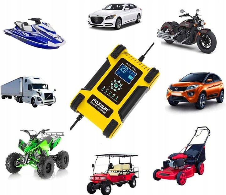 PROSTOWNIK SAMOCHODOWY 12V 24V 12A NAPRAWA AKUMULATORÓW FOXSUR DO mikroproc