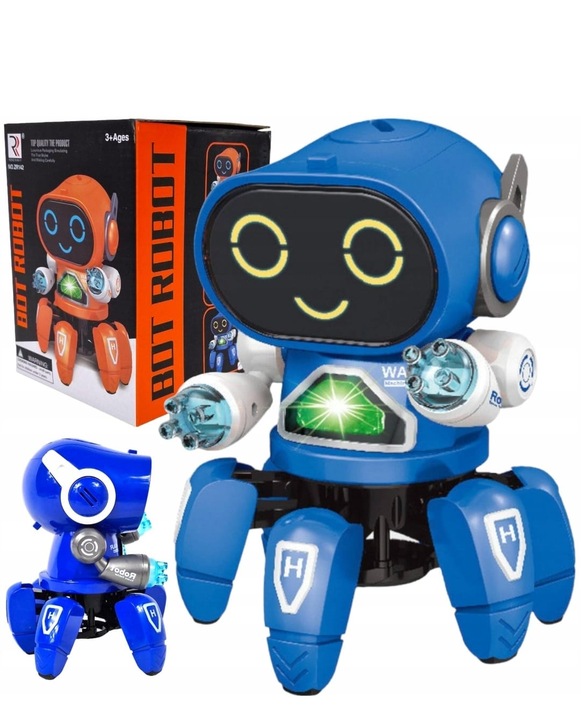 INTERAKTYWNY TAŃCZĄCY ROBOT DISCO LED LED DLA DZIECI niebieski