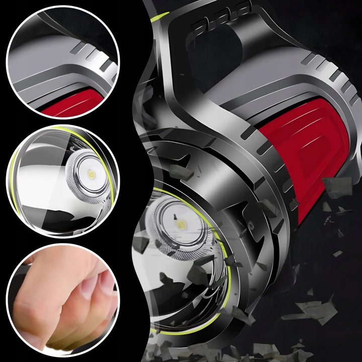 MOCNA LATARKA AKUMULATOROWA SZPERACZ LED POWERBANK ŁADOWANIE TURYSTYCZNA