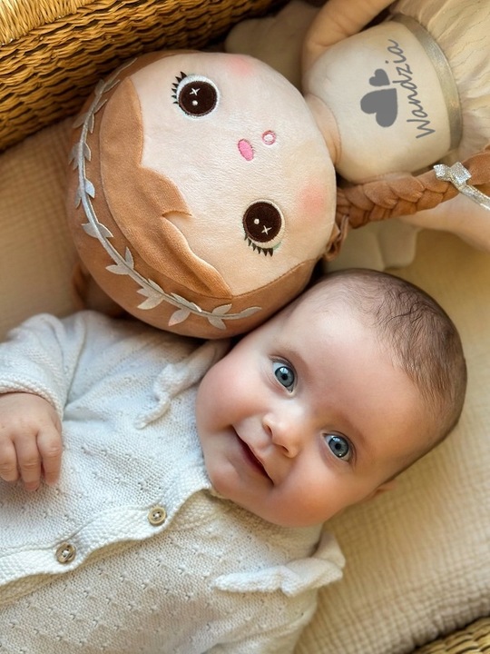 Prezent dla noworodka - LALKA Z METRYCZKĄ - Pamiątka na Chrzest - METOO 0+