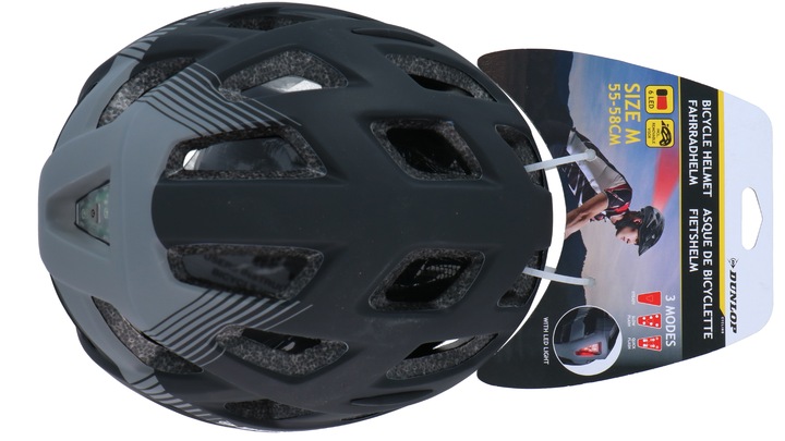 DUNLOP KASK na rower ostrzegawcze światło LED rozmiar M regulowany