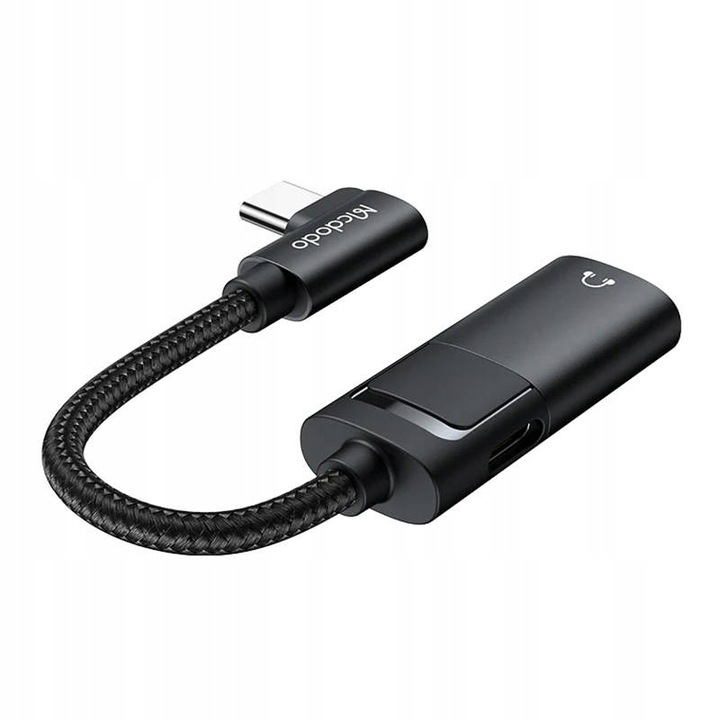 MCDODO PRZEJŚCIÓWKA ADAPTER USB TYP C DO AUX + USB-C DO SŁUCHAWEK ŁADOWANIA