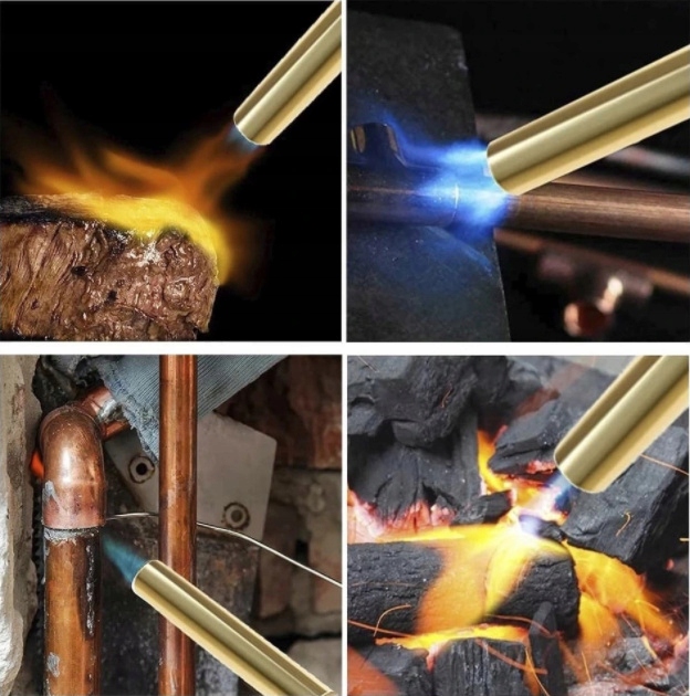 PALNIK MOSIĘŻNY DO PAPY GAZOWY LUTLAMPA ZŁOTY 4 x Kartusze Alpen Camping