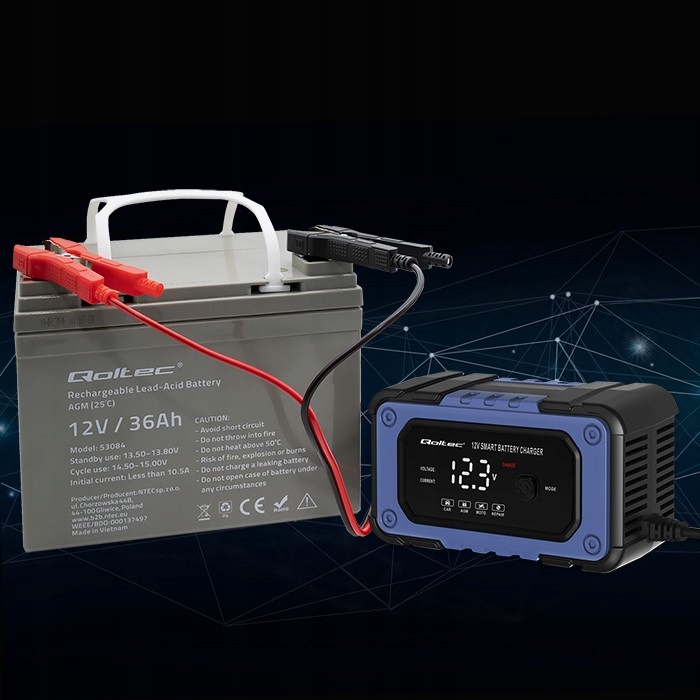 Prostownik ładowarka mikroprocesowa do akumulatora z funkcją naprawy 12V 6A