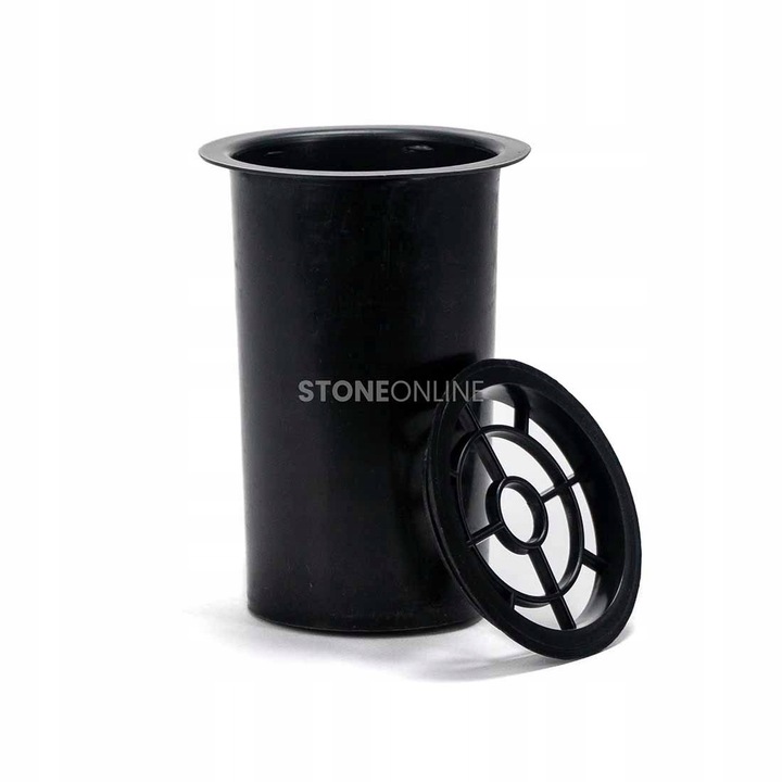 Nowoczesny WAZON z czarnego GRANITU WCUBE15 na cmentarz StoneOnline