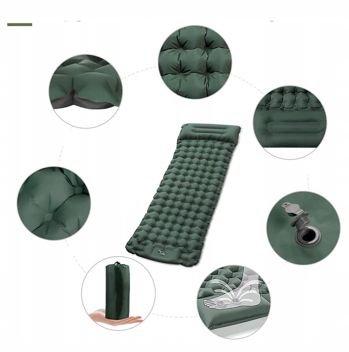 MATA SAMOPOMPUJĄCA SIĘ KARIMATA MATERAC TURYSTYCZNA 200X70 CM JEDNOOSOBOWA
