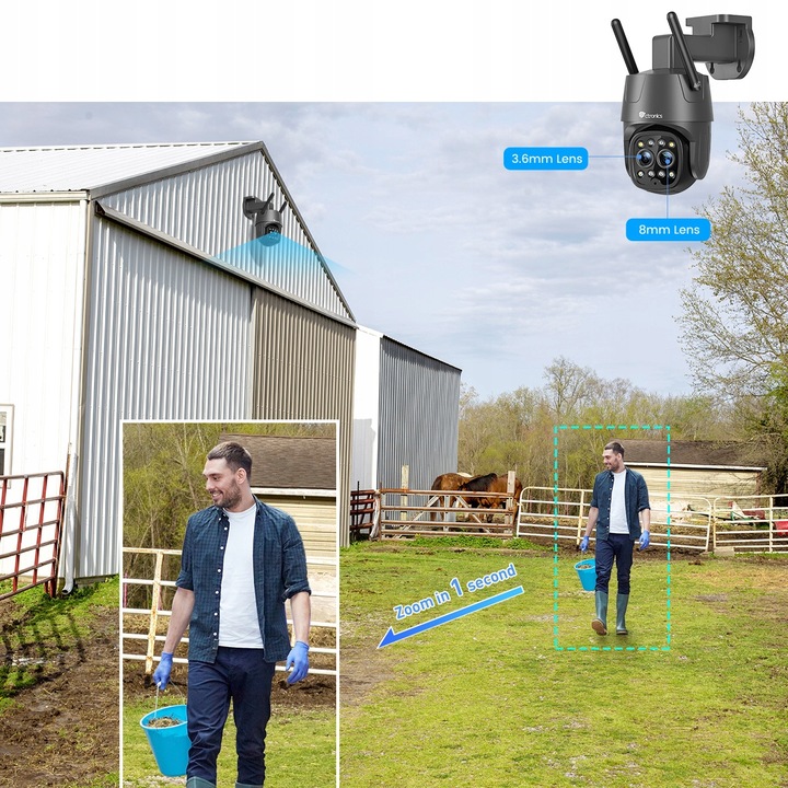 KAMERA ZEWNĘTRZNA IP Z KARTĄ SIM 3G 4G LTE GSM PTZ PODWÓJNY OBIEKTYW 6×ZOOM