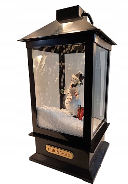 LAMPION ŚWIĄTECZNY LED POZYTYWKA RUCHOMY ŚNIEG BAŁWAN