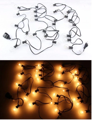 Girlanda Ogrodowa Lampki Żarówki Kule 7,6m 28 szt Ogrodowe Łańcuch świetlny