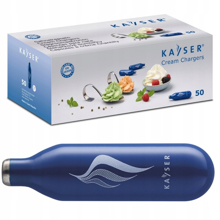 Naboje do Bitej Śmietany Syfonu N2O 50 Sztuk 7,5g Kayser