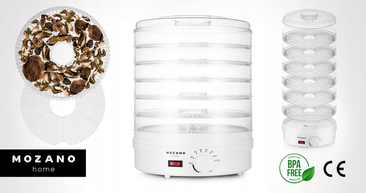 DUŻA SUSZARKA DO OWOCÓW WARZYW GRZYBÓW ZIÓŁ MOCNA 500W 6 SIT ZESTAW