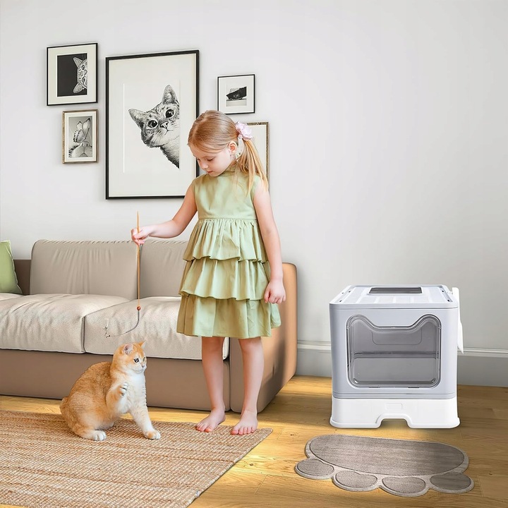 Duża Kuweta dla KOTA Zamknięta Kryta Zamykana z Szufladą z Łopatką XXL