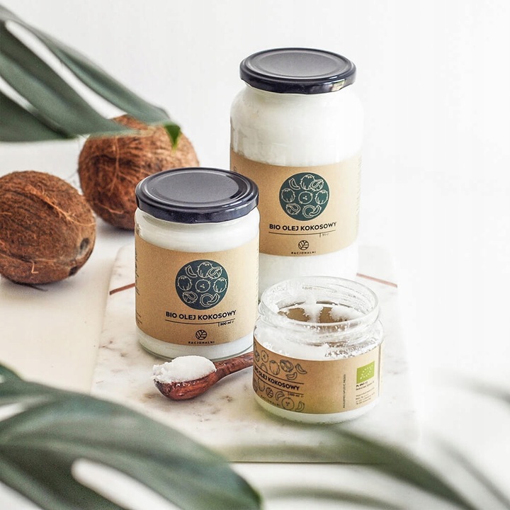 BIO Olej kokosowy 1 l Racjonalni NIERAFINOWANY tłoczony na zimno!