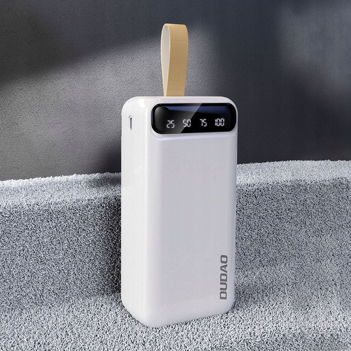 DUDAO DUŻY MOCNY POWERBANK 30000 mAh 2x USB / USB C Z LAMPKĄ LED