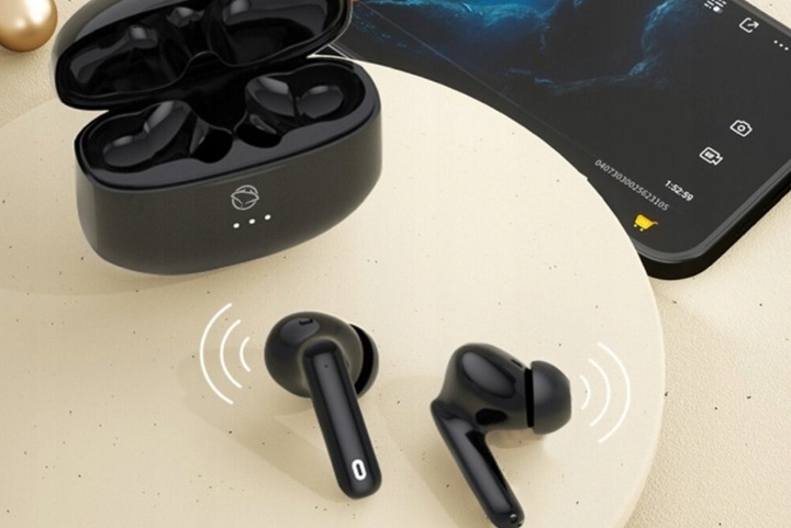 CZARNE Słuchawki Dokanałowe Bezprzewodowe MANTA Rytmo Bluetooth 5.3