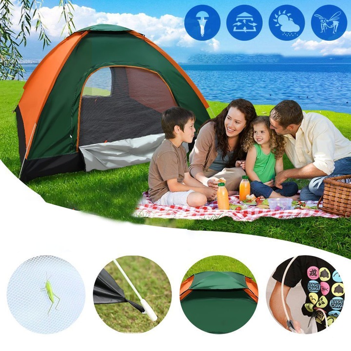 Automatyczny Namiot Rozkładany dla 3-4 Osób 2X2M