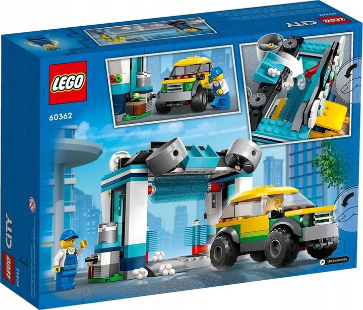 KLOCKI LEGO CITY 60362 MYJNIA SAMOCHODOWA AUTO PREZENT DLA DZIECKA + TORBA