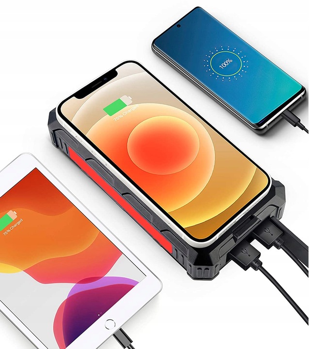 Power bank Solarny Feegar 36000mah 20W 4x USB-C QI