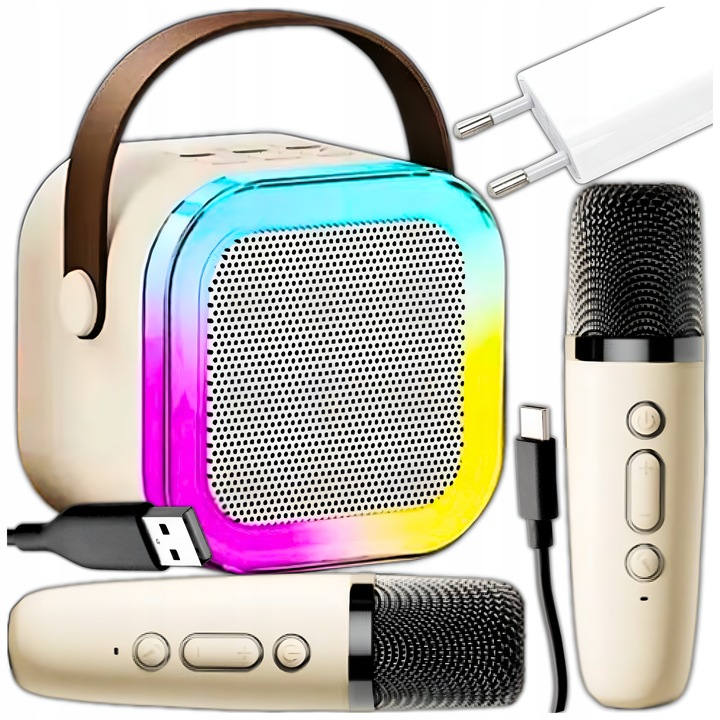 Bezprzewodowy Zestaw Do Karaoke Dla Dzieci Bluetooth Głośnik + 2 mikrofony