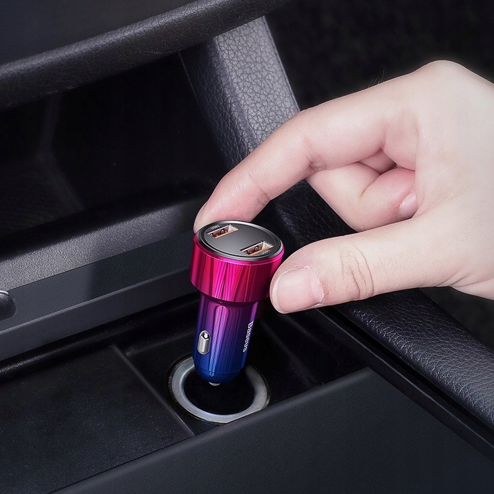 BASEUS MOCNA ŁADOWARKA SAMOCHODOWA DO TELEFONU PD QC 4.0 USB USB-C 45W