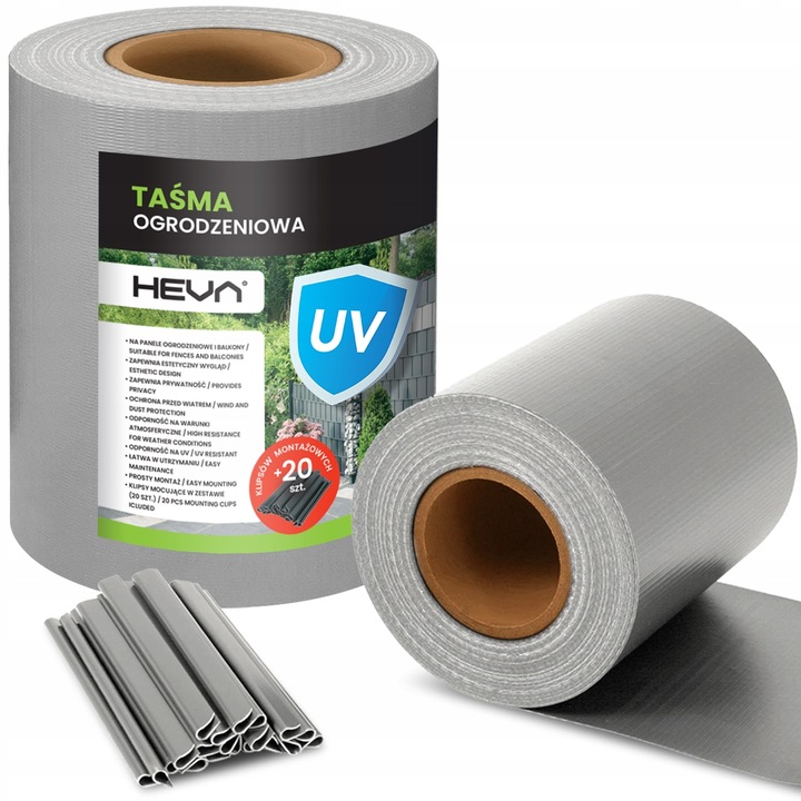 TAŚMA OGRODZENIOWA SZARA 19CMX35M UV+ OSŁONA NA OGRODZENIA PANELOWE 3D PŁOT