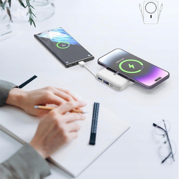 10000MAH MAGNETYCZNA MAGSAFE POWER BANK USB-C SZYBKIE ŁADOWANIE DLA IPHONE