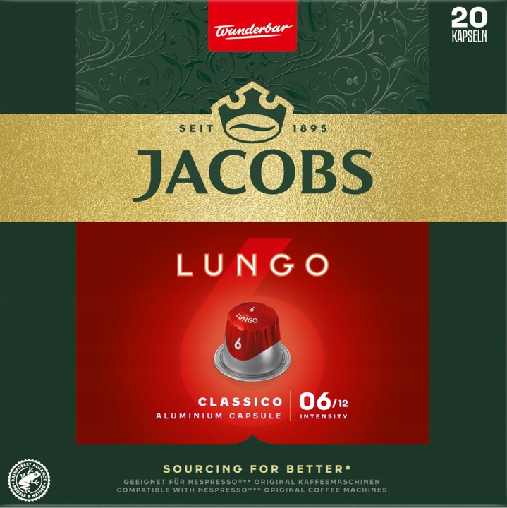 KAWA do NESPRESSO JACOBS LUNGO CLASSICO 20 sztuk