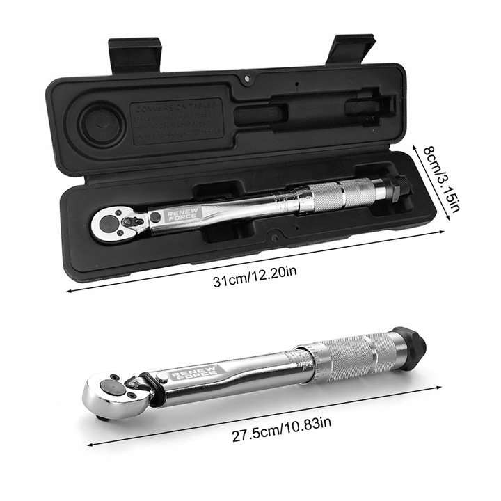 Klucz Dynamometryczny z Blokadą Blokada 5-25 Nm 1/4" Dwukierunkowy z Etui