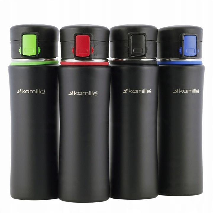 KUBEK TERMICZNY TERMOS STALOWY 100% SCZELNY pojemny bidon KAMILLE 500 ml