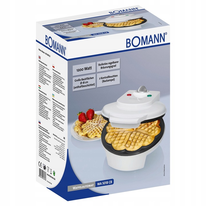 GOFROWNICA BOMANN WA 5018 CB BIAŁA 1200 W