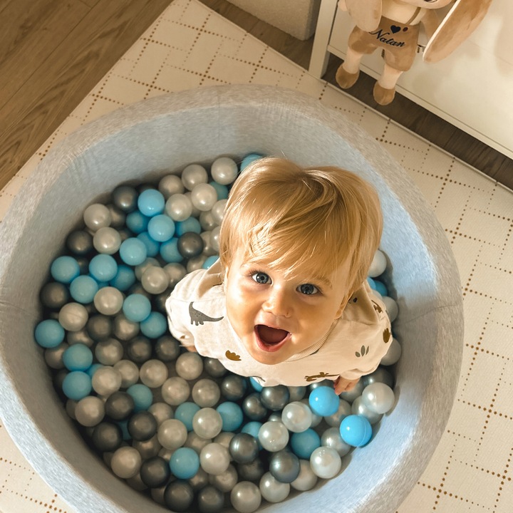 Suchy Basen bez piłek 90x30 dla Dzieci Szary Smart Okrągły MISIOO