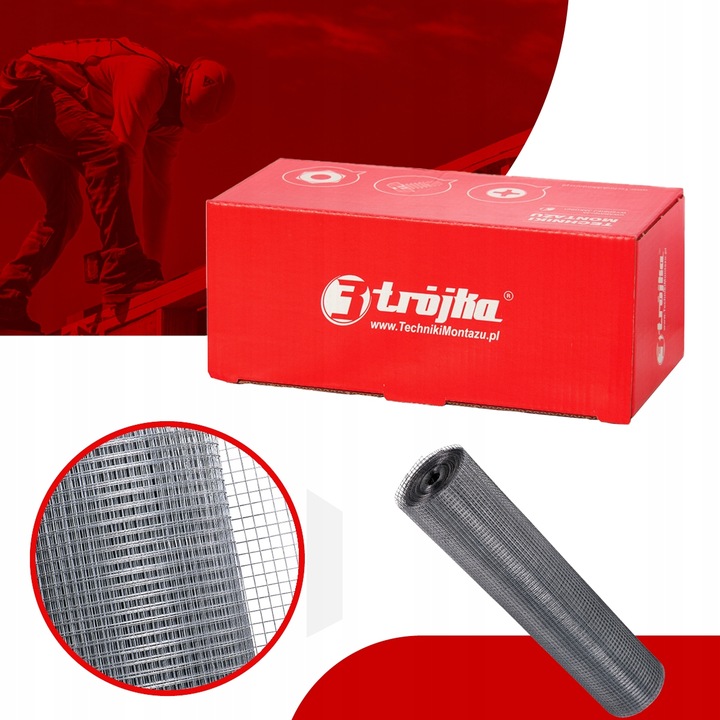 SIATKA PRZECIW GRYZONIOM SZKODNIKOM 1m 100cm OCYNKOWANA 13x13 FI 0,8mm 25mb