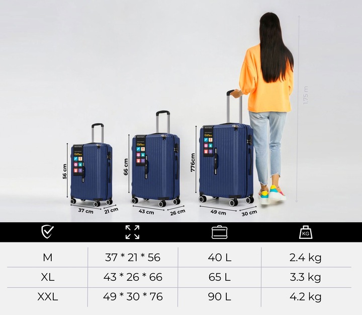 WALIZKA DUŻA PODRÓŻNA BAGAŻ NA KÓŁKACH ABS TWARDA TORBA MOCNA NEW XXL