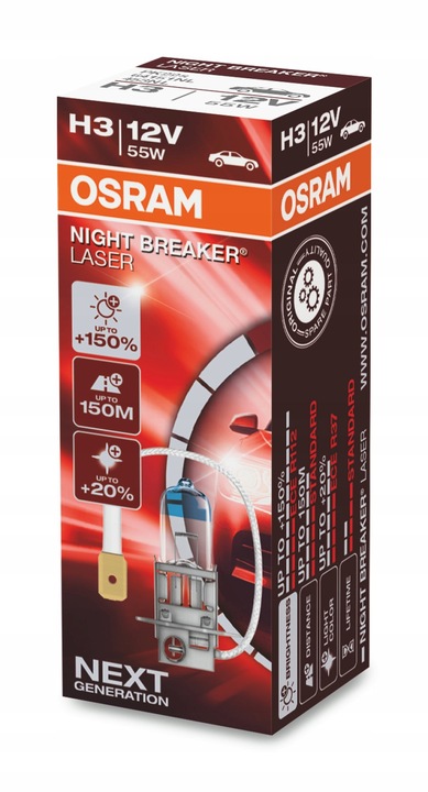 OSRAM Żarówki H3 Night Breaker Laser +150%