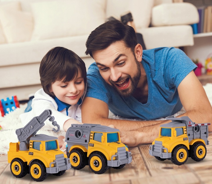 ROBOT TRANSFORMUJĄCY W AUTKA BUDOWLANE 5 SZTUK