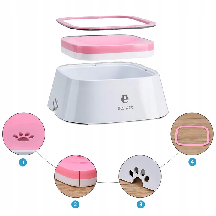 MISKA NIECHLAPIĄCA ELSPET DLA PSA 1,5L PRZENOŚNA, ANTYPOŚLIZGOWA