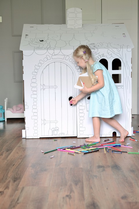 DOMEK Z TEKTURY tekturowy do malowania kartonowy