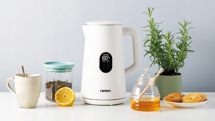 Biały Czajnik elektryczny RAVEN 1,5 W 1800 W