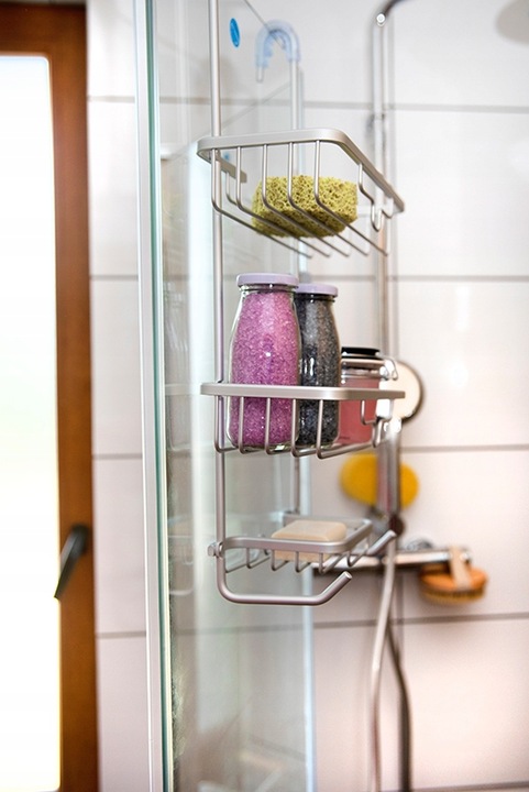 Półka wisząca pod prysznic do łazienki nierdzewna