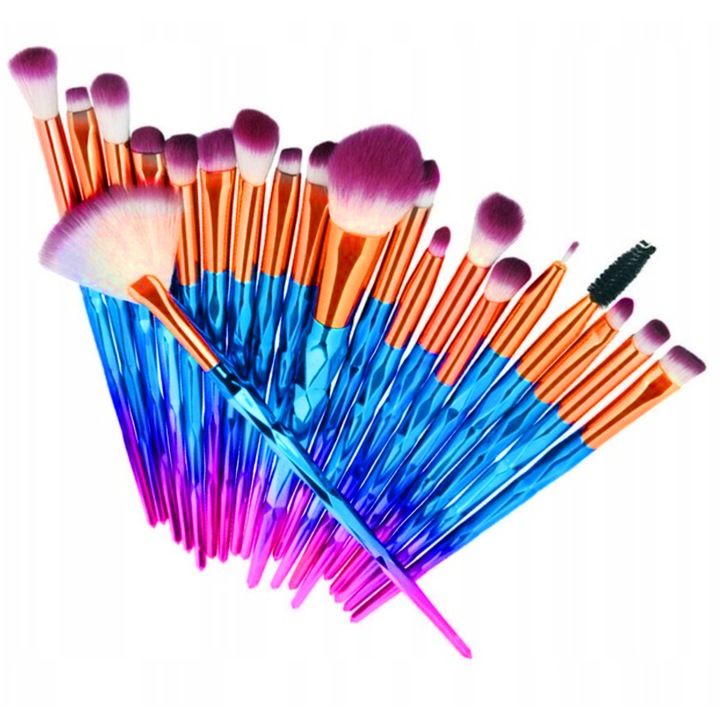 20 sztuk Pędzli DO MAKIJAŻU JEDNOROŻEC UNICORN 20 x PĘDZLE make-up