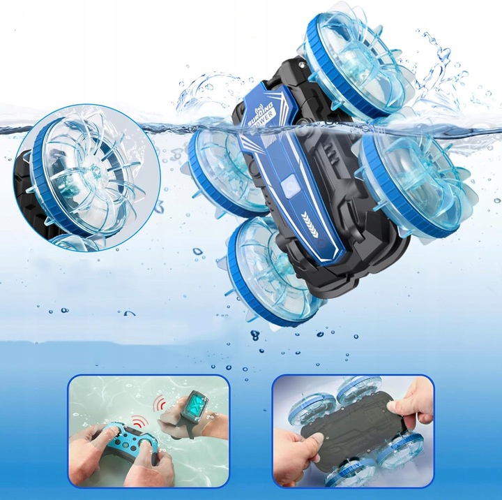 AMFIBIA AUTO SAMOCHÓD RC 4X4 TWISTER STEROWANE GESTAMI Z ŚWIATŁEM