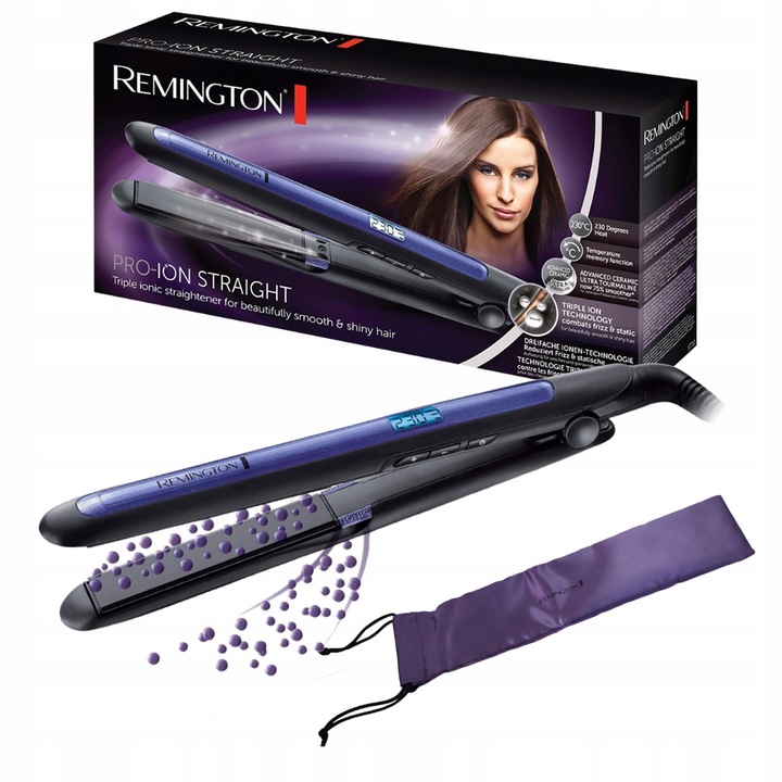 PROSTOWNICA REMINGTON Z JONIZACJĄ TECHNOLOGIA POTRÓJNEJ JONIZACJI + ETUI