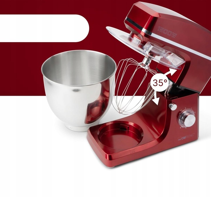 Robot kuchenny Clatronic CZERWONY 1500W Mocny Planetarny
