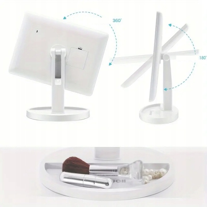 LUSTERKO KOSMETYCZNE PODŚWIETLANE 16 LED DO MAKIJAŻU DUŻE