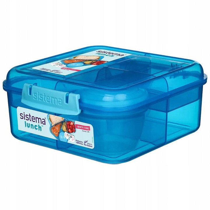 LUNCH BOX ŚNIADANIÓWKA SISTEMA POJEMNIK BOX BENTO 1250ml Z PRZEGRÓDKAMI SOS