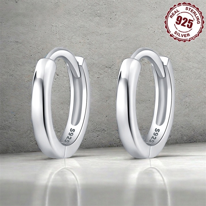 Kolczyki Srebrne PRÓBA 925 KOŁA OBRĘCZE SREBRO Proste KÓŁKA