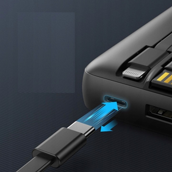 POWERBANK VEGER C20 BATERIA 20000mAh USB-C micro Lightning +wbudowany kabel